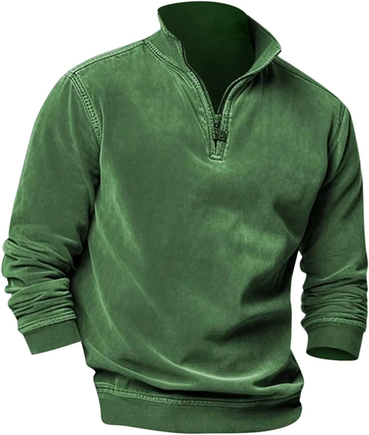 2024 Men's Sweaters 1/4 Zip Up Casual Turtleneck Pullover Polo Slim Fit Sweaters Long Sleeve Thermal Sweatshirts