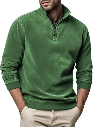 2024 Men's Sweaters 1/4 Zip Up Casual Turtleneck Pullover Polo Slim Fit Sweaters Long Sleeve Thermal Sweatshirts