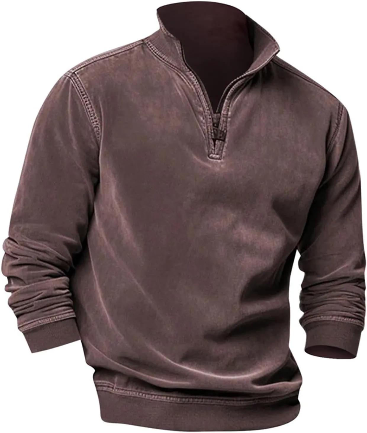 2024 Men's Sweaters 1/4 Zip Up Casual Turtleneck Pullover Polo Slim Fit Sweaters Long Sleeve Thermal Sweatshirts
