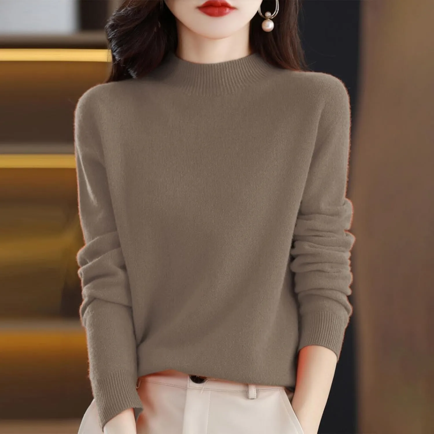 2025 Cashmere Sweaters for Women Comfort Pullover Sweaters Casual Crewneck Sweater Dressy