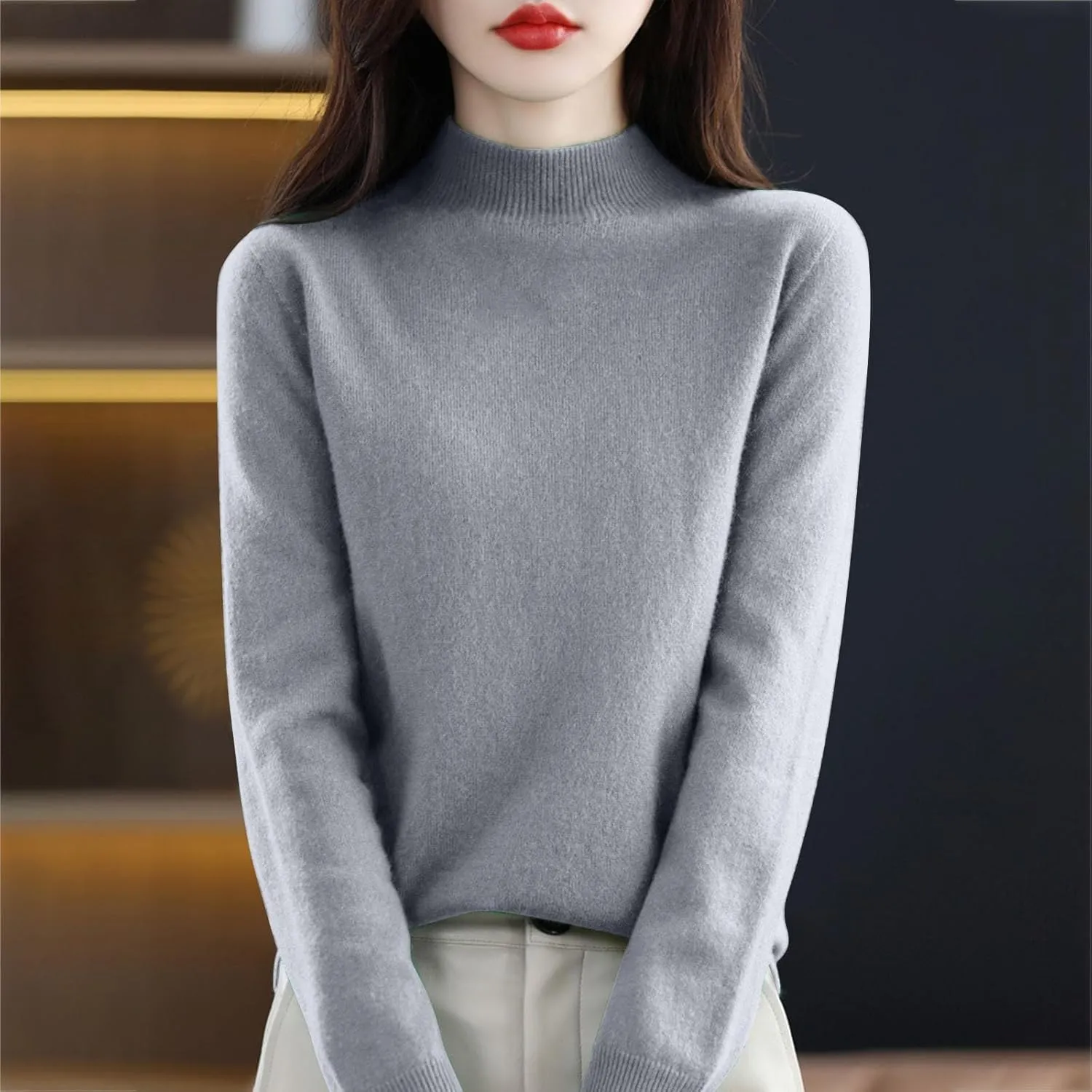 2025 Cashmere Sweaters for Women Comfort Pullover Sweaters Casual Crewneck Sweater Dressy