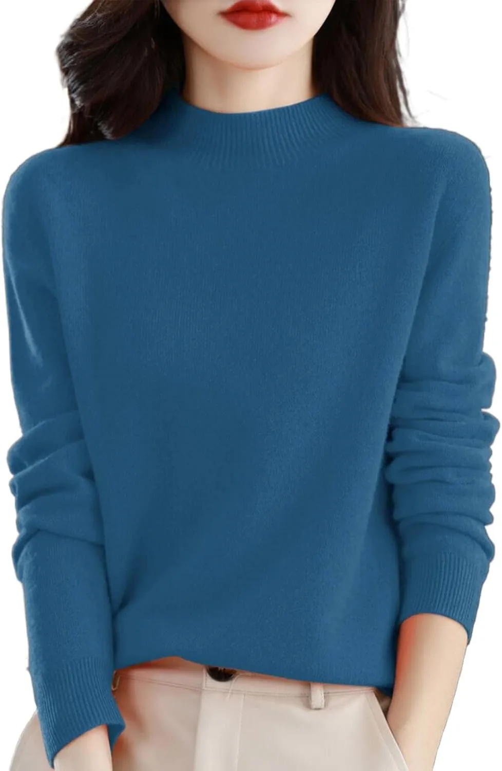 2025 Cashmere Sweaters for Women Comfort Pullover Sweaters Casual Crewneck Sweater Dressy