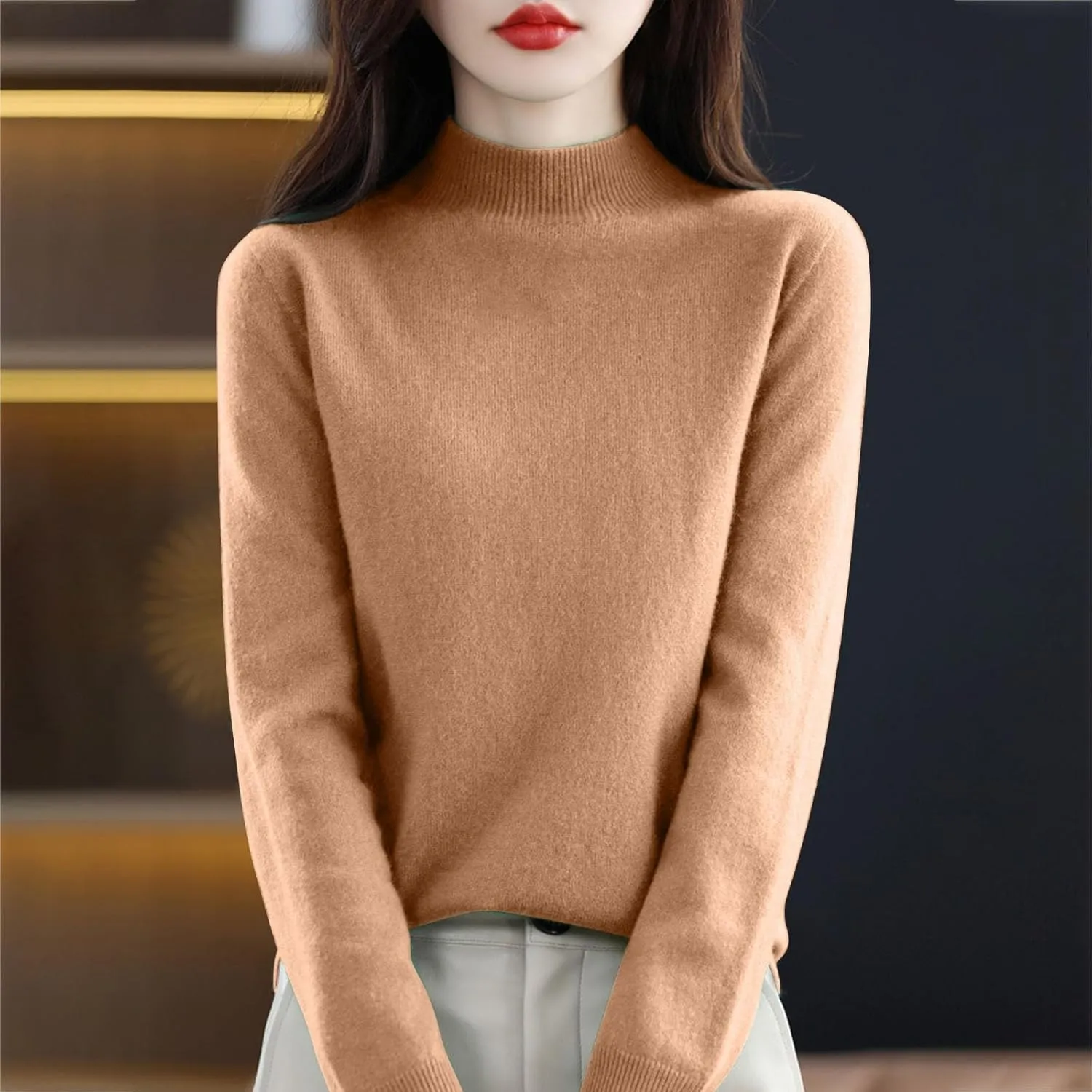 2025 Cashmere Sweaters for Women Comfort Pullover Sweaters Casual Crewneck Sweater Dressy