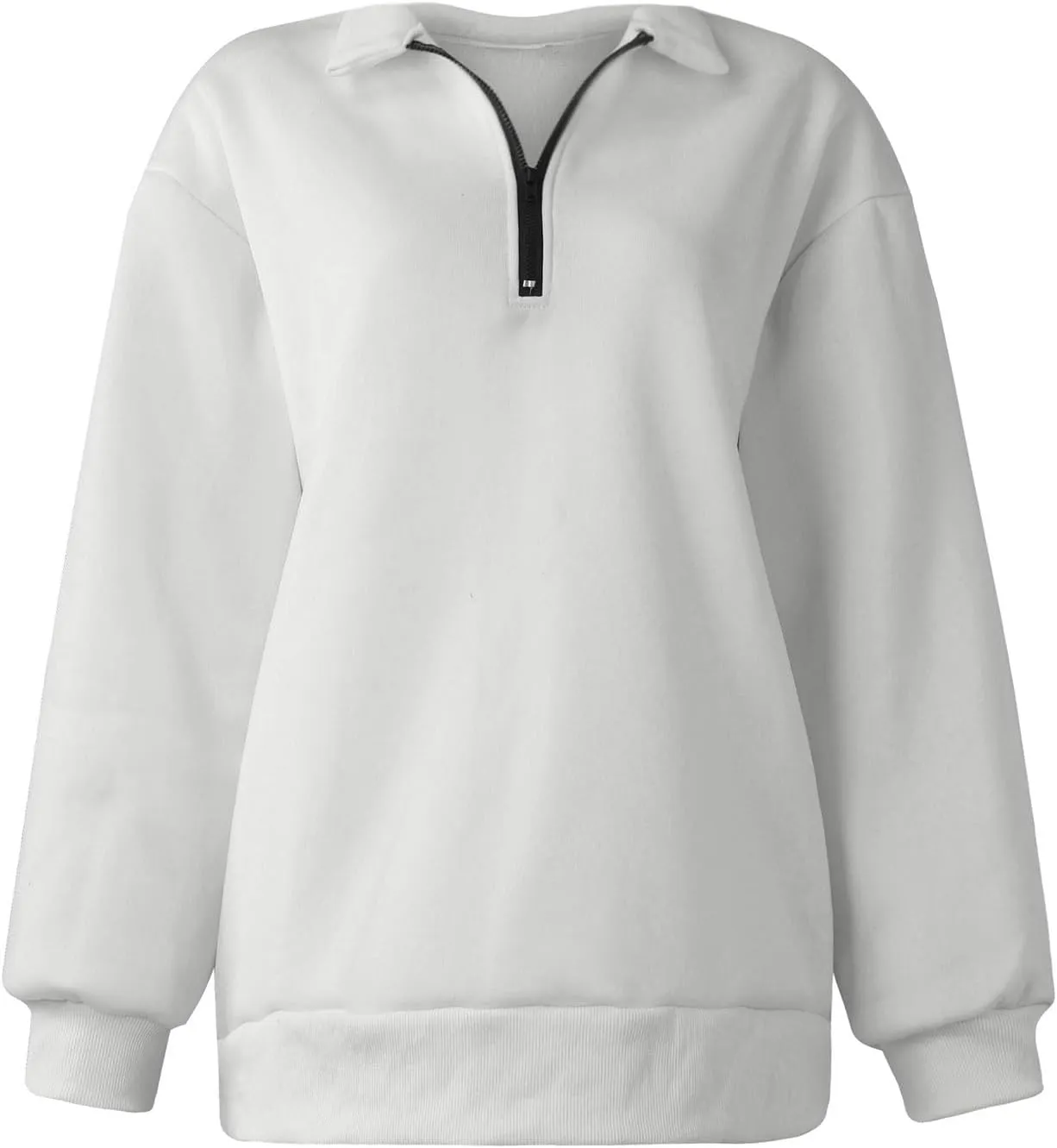 3/4 Zip Pullover Womens Oversized Sweatshirt Comfy Fleece Baggy Sweatshirts Long Sleeve Cute Sweat Shirt Fall Clothes
