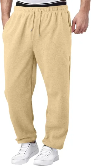 Alalaso Men's Casual Sweatpants Lightweight Elastic Waist Drawstring Lounge Pants Straight Leg Trousers with Pockets