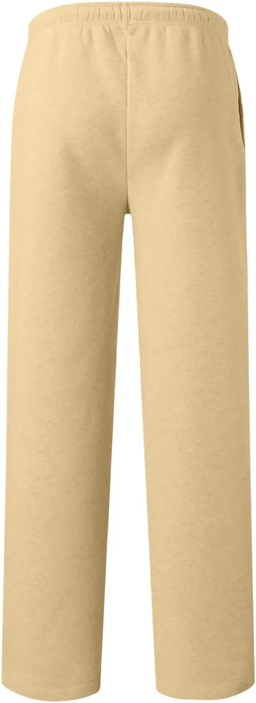 Alalaso Men's Casual Sweatpants Lightweight Elastic Waist Drawstring Lounge Pants Straight Leg Trousers with Pockets