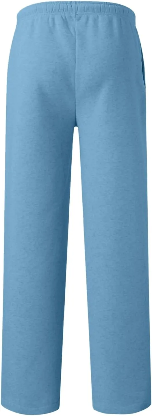 Alalaso Men's Casual Sweatpants Lightweight Elastic Waist Drawstring Lounge Pants Straight Leg Trousers with Pockets