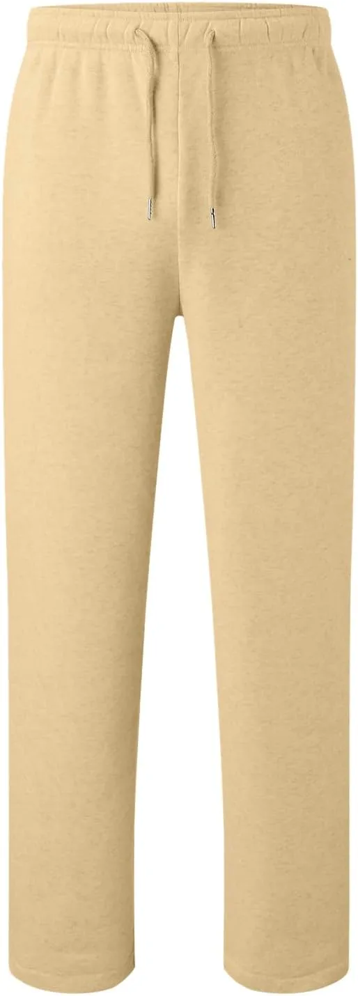 Alalaso Men's Casual Sweatpants Lightweight Elastic Waist Drawstring Lounge Pants Straight Leg Trousers with Pockets