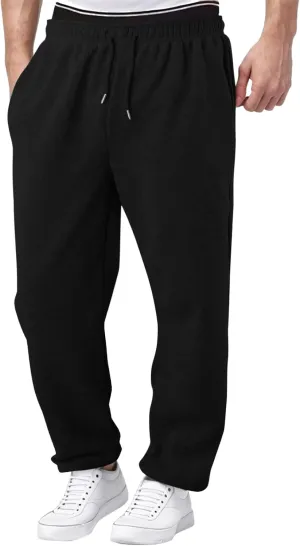 Alalaso Men's Casual Sweatpants Lightweight Elastic Waist Drawstring Lounge Pants Straight Leg Trousers with Pockets