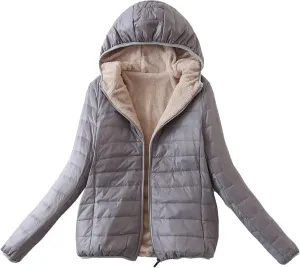 AMDBEL Puffer Jacket Womens With Hood, Womens Long Puffer Jacket Plus Size Down Coat Cotton Cover Coat Lightweight Down Coat With Hood Winter Jacket