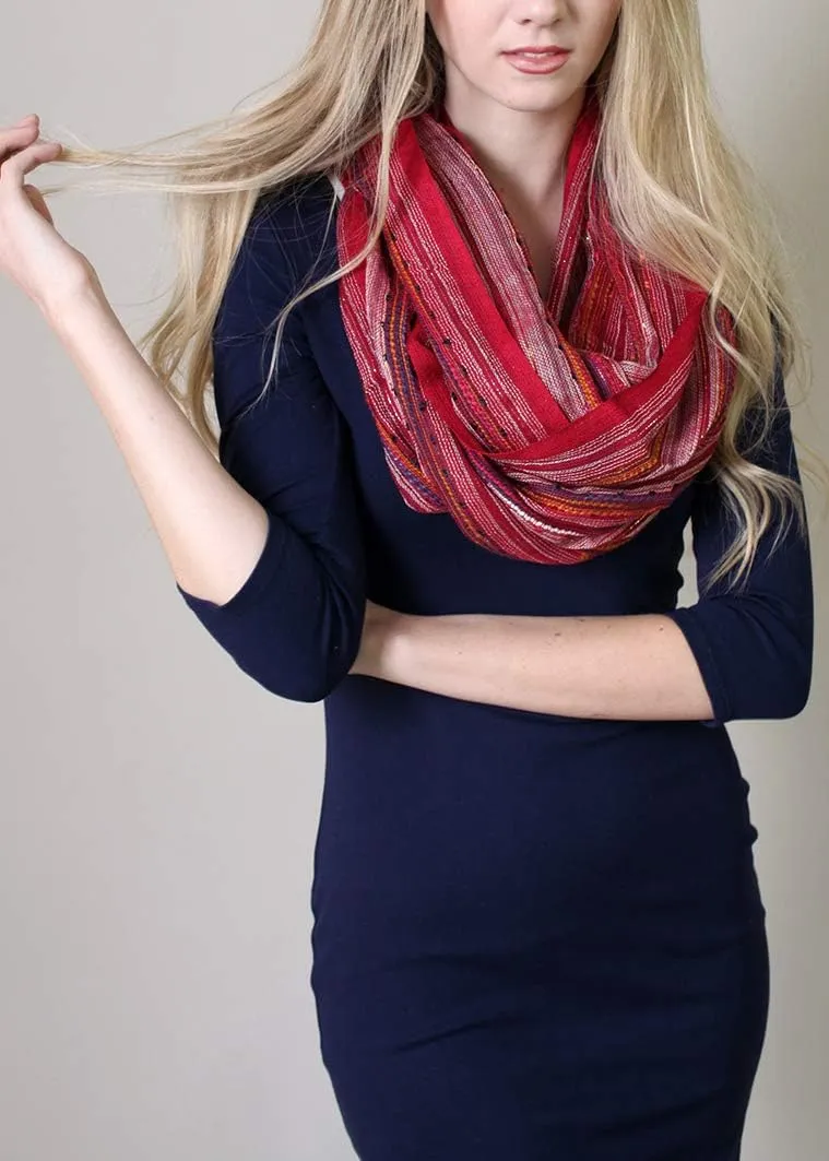 Anika Dali (15 Colors) Shimmer Sparkle Infinity Scarf, Women's Festival Bliss Lightweight Fashion Shawl