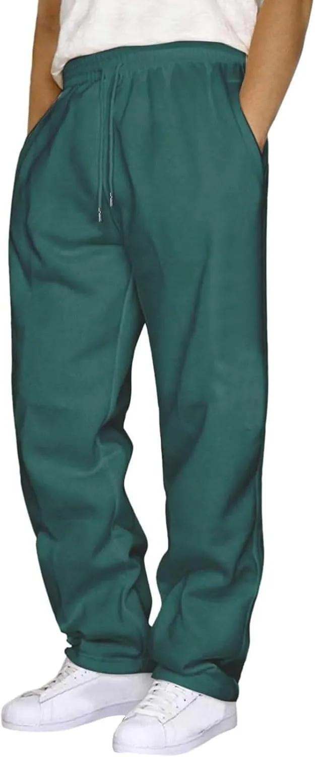 Baggy Sweatpants Mens Lounge Pants with Pockets Workout Athletic Joggers Mens Straight Leg Sweatpants Daily Trouser