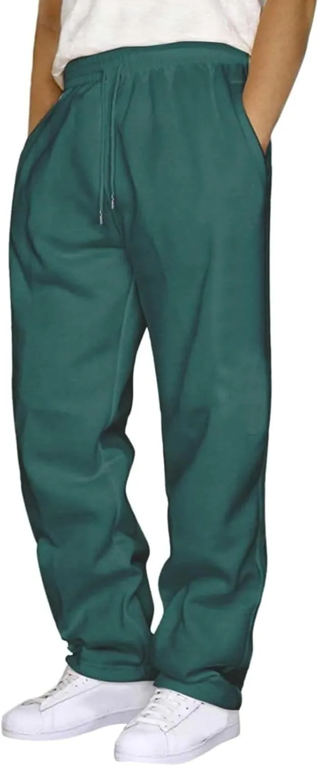 Baggy Sweatpants Mens Lounge Pants with Pockets Workout Athletic Joggers Mens Straight Leg Sweatpants Daily Trouser