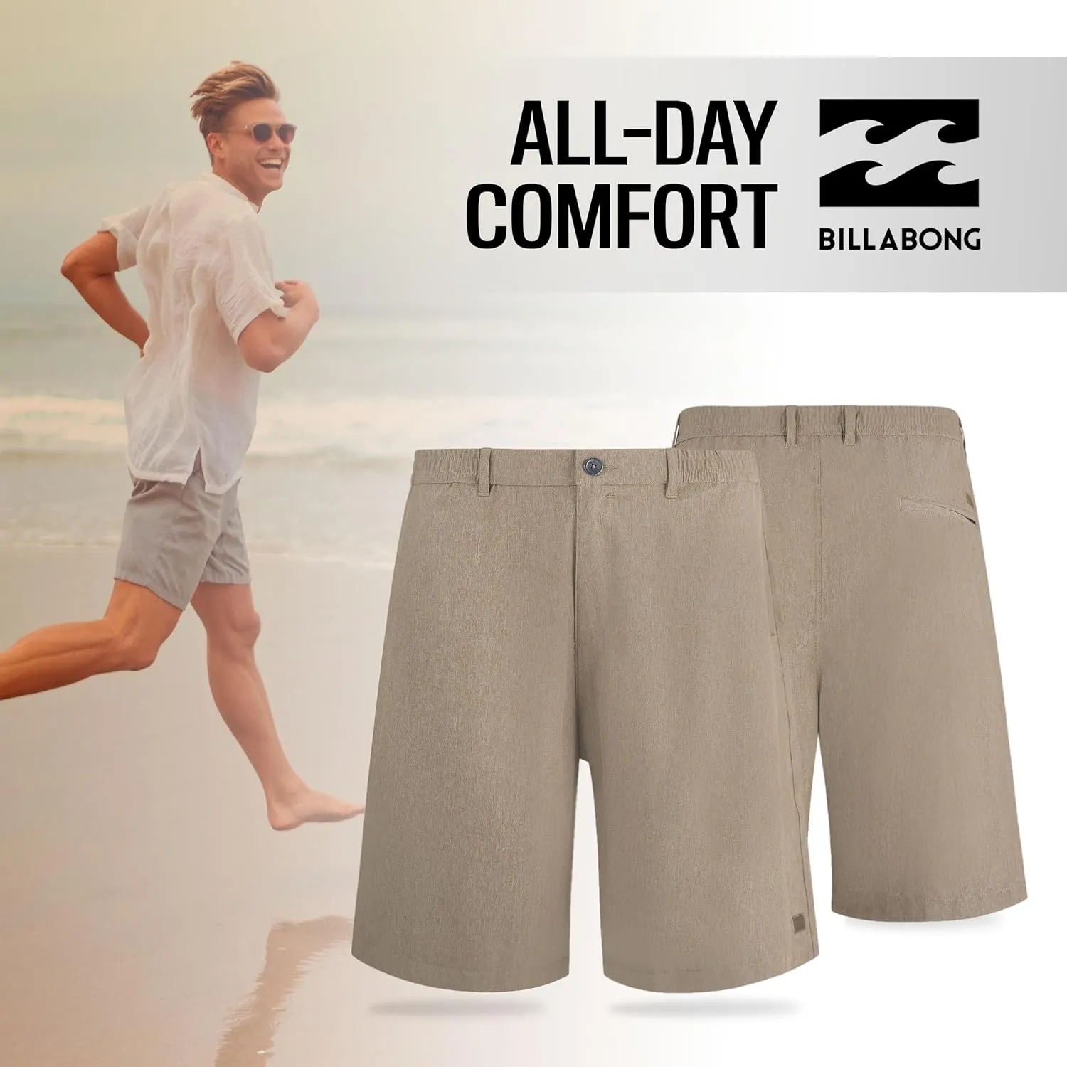 Billabong Big and Tall Shorts for Men – Hybrid Stretch Board Shorts Quick Dry Crossfire Submersible