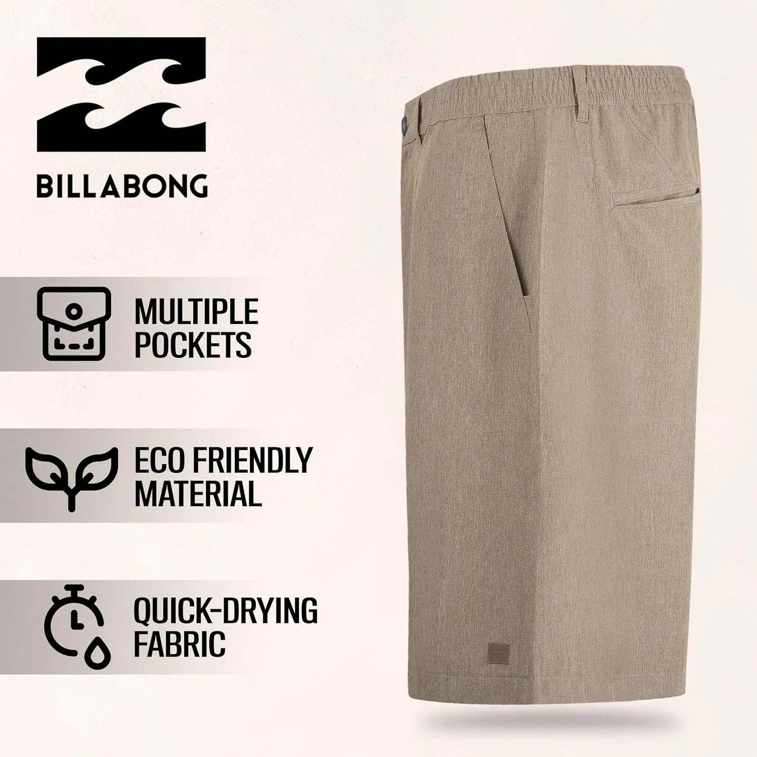 Billabong Big and Tall Shorts for Men – Hybrid Stretch Board Shorts Quick Dry Crossfire Submersible