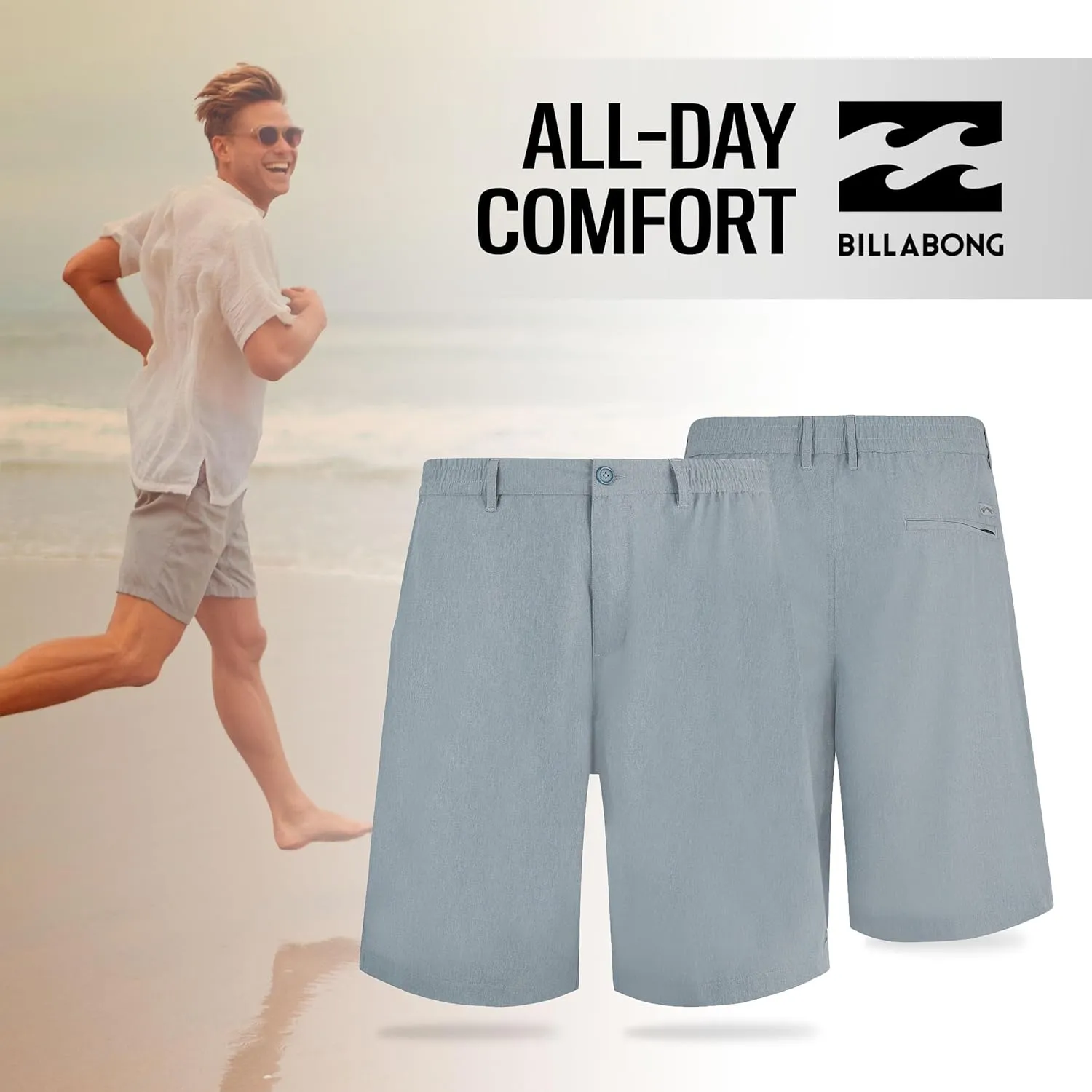 Billabong Big and Tall Shorts for Men – Hybrid Stretch Board Shorts Quick Dry Crossfire Submersible