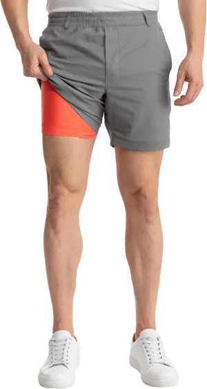birddogs Mens Khaki Shorts – Casual, Slim Fit, Stretch Shorts with Built-in Liner for Comfort – Regular Length, 7” Inseam