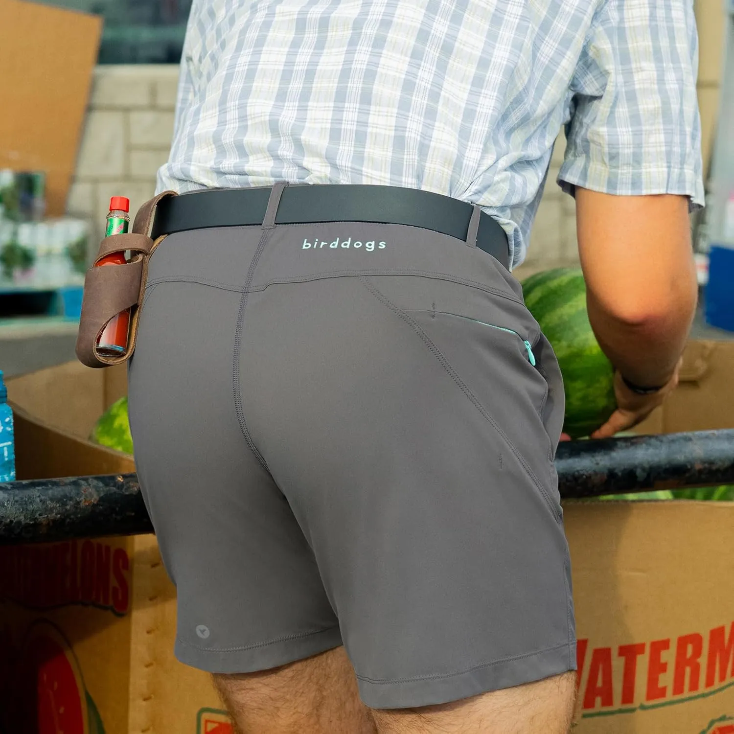 birddogs Mens Khaki Shorts – Casual, Slim Fit, Stretch Shorts with Built-in Liner for Comfort – Regular Length, 7” Inseam
