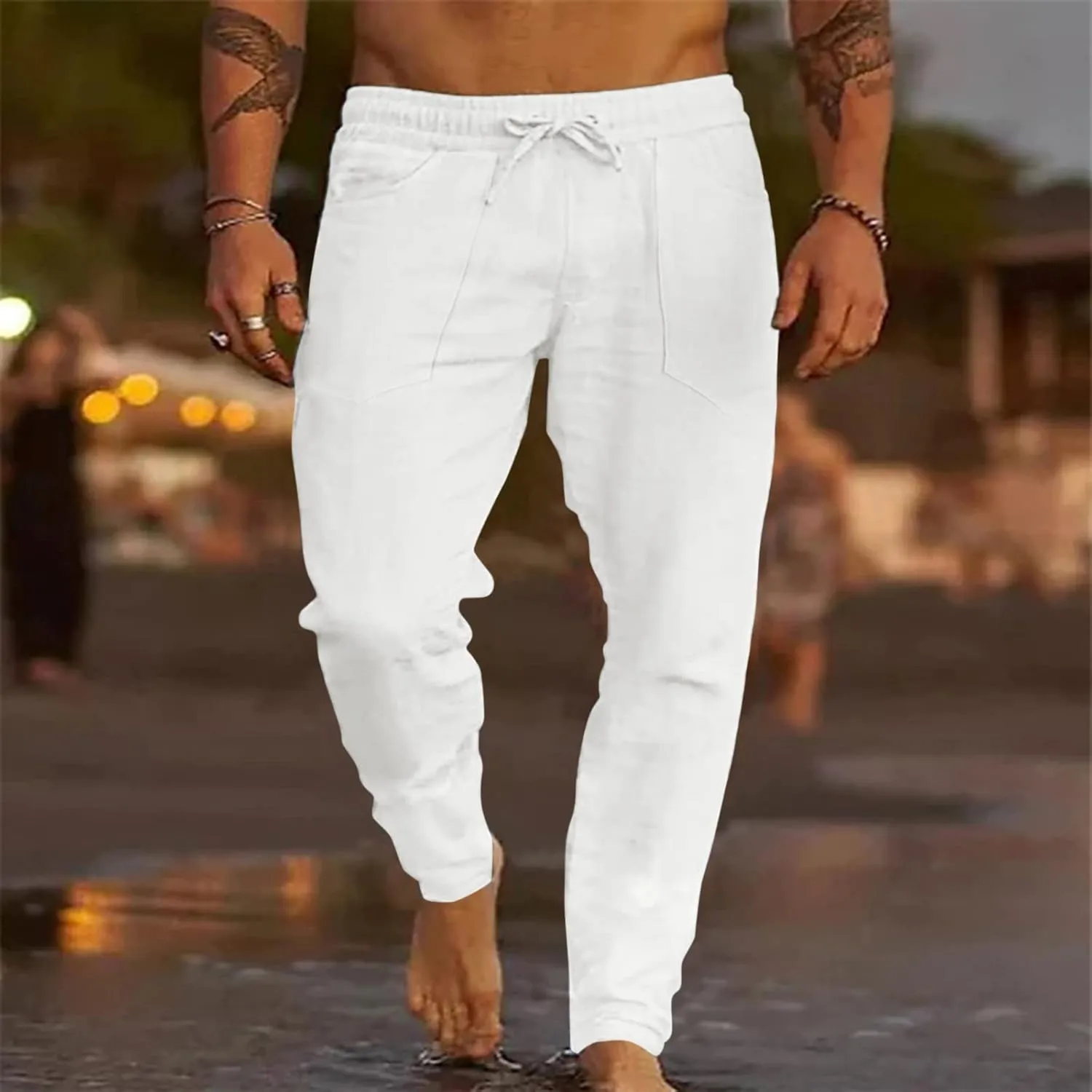 Cargo Pants for Men Big and Tall, Chino Jogger Pants Sweatpants for Men Pants Casual Rope Loose Heavyweight Fit Cargo
