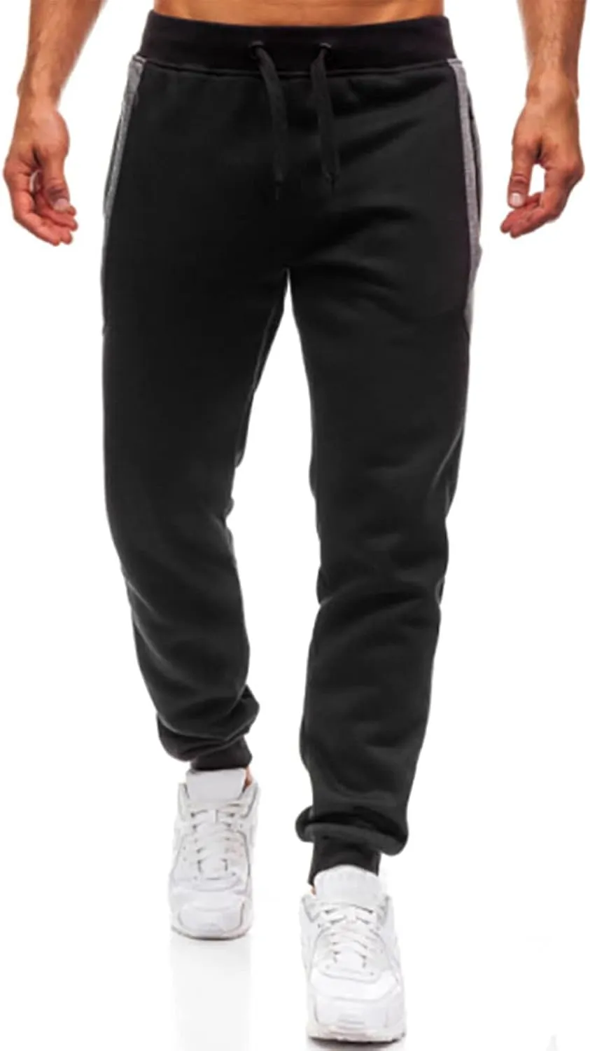 Cargo Pants for Men Joggers Hip Hop Tapered Gym Running Workout Pants Letter Print Fleece Casual Joggers with Pockets