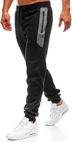 Cargo Pants for Men Joggers Hip Hop Tapered Gym Running Workout Pants Letter Print Fleece Casual Joggers with Pockets