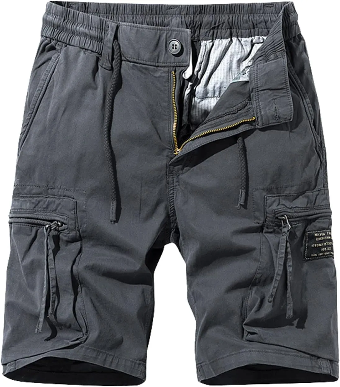 Cargo Pants for Men,Drawstring Elastic Waist Shorts Cotton Breathable Trousers Sports Straight Leg Pants