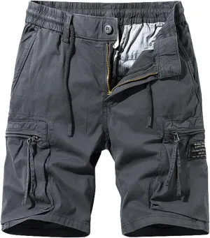 Cargo Pants for Men,Drawstring Elastic Waist Shorts Cotton Breathable Trousers Sports Straight Leg Pants