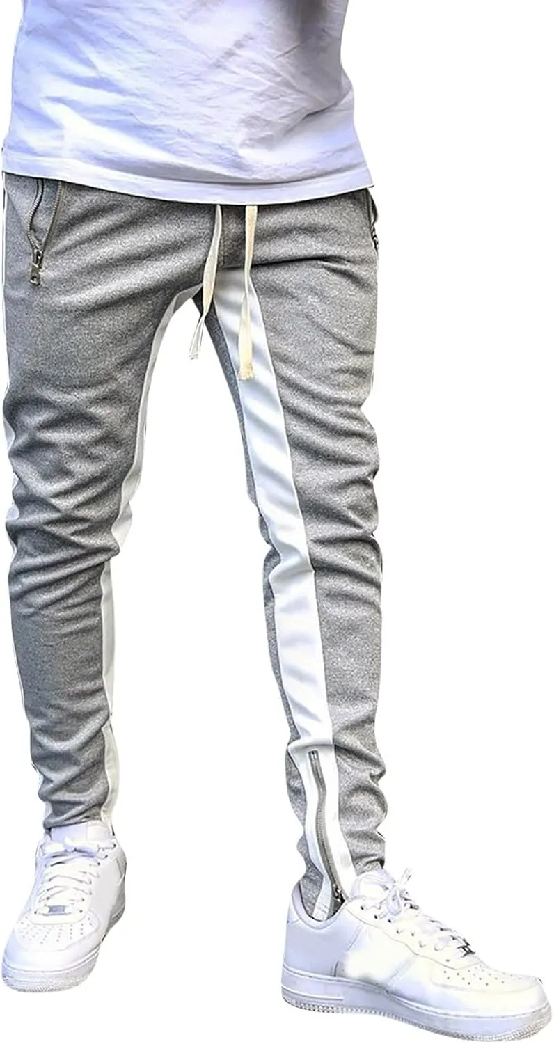 Cargo Sweatpants for Men Big and Tall Work Pants with Pockets Drawstring Waist Men's Outdoor Military Tactical Pants