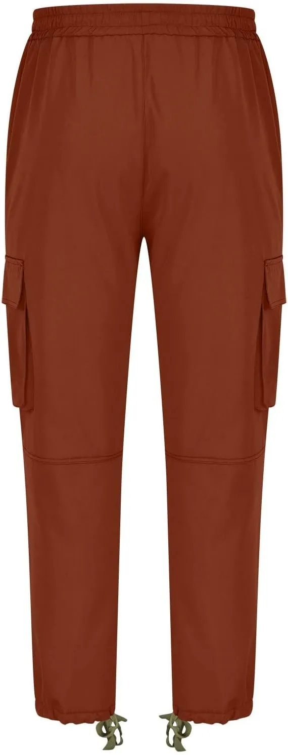 Cargo Sweatpants for Men Fleece Lined Cargos Casual Loose Fit Warm Winter Joggers Straight Leg Cargo Pants with Pocket
