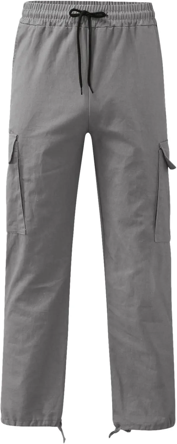 Cargo Sweatpants for Men Pockets Regular & Big Man Sizes Casual Jogger Pant Men's Fleece Lined Cargo Sweatpants Open