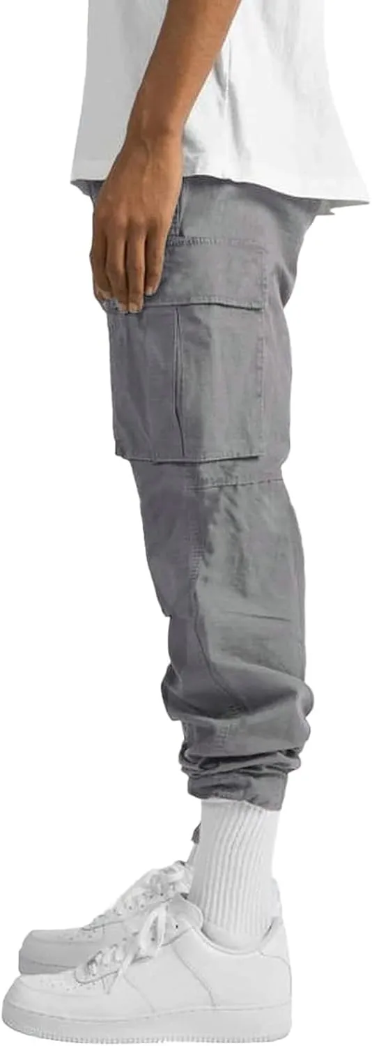 Cargo Sweatpants for Men Pockets Regular & Big Man Sizes Casual Jogger Pant Men's Fleece Lined Cargo Sweatpants Open