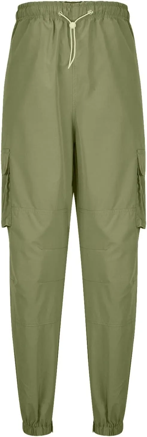 Cargo Trousers for Men Fleece Cargo Sweatpants Relax Fit Bungee Cord Open Bottom Mens Jogger Sweatpants Men's Slim