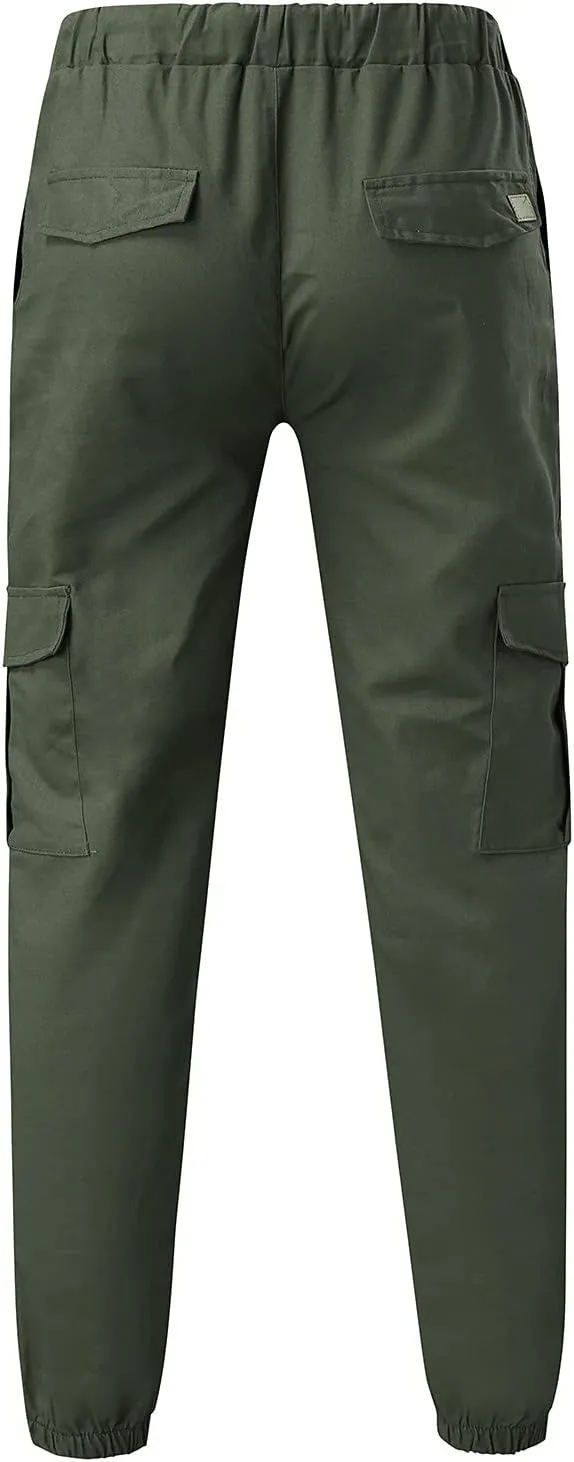 Cargo Trousers for Men Long Track Pants with Pockets Mens Sweatpants Relaxed Fit Stretch Drawstring Pocket Sweatpants