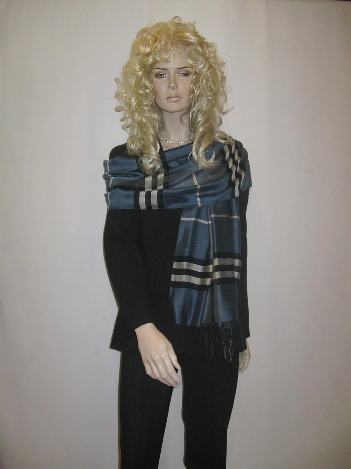 Cashmere Pashmina Group– Scarf,Scarves,Shawl,Wrap,Stole in Check/Plaid (Silk and Viscose)