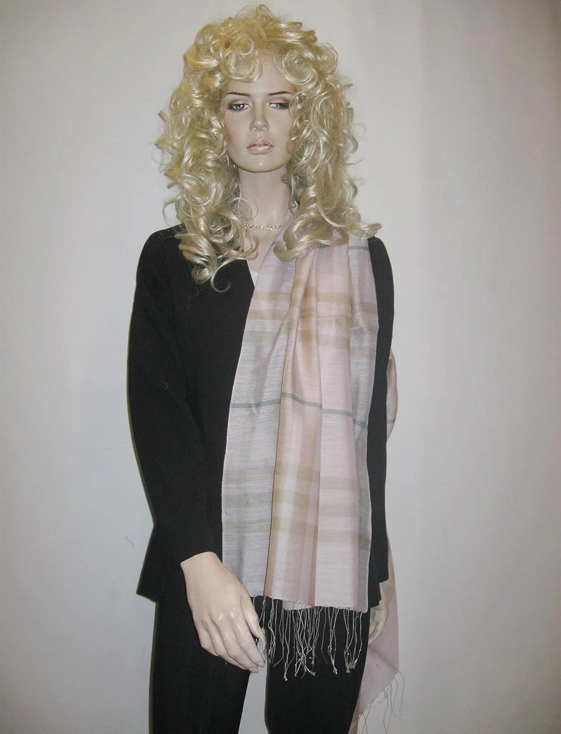 Cashmere Pashmina Group– Scarf,Scarves,Shawl,Wrap,Stole in Check/Plaid (Silk and Viscose)