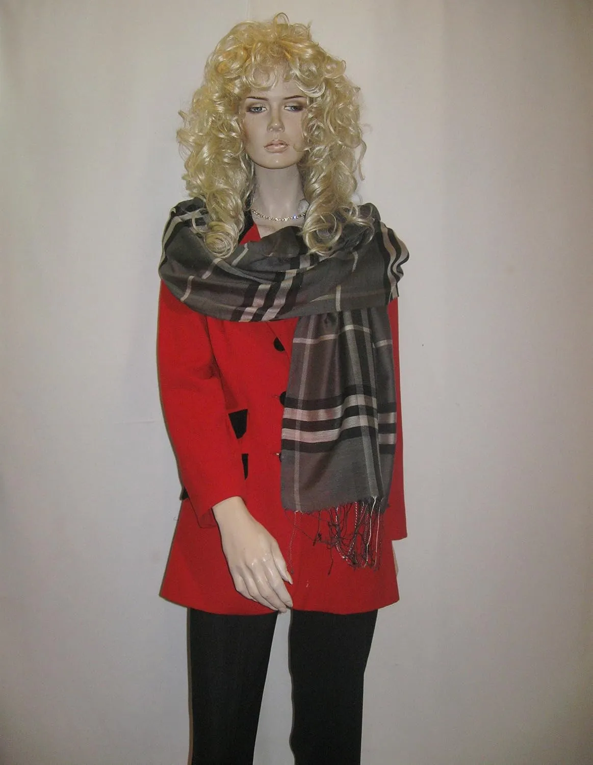 Cashmere Pashmina Group– Scarf,Scarves,Shawl,Wrap,Stole in Check/Plaid (Silk and Viscose)