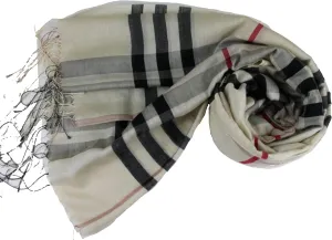 Cashmere Pashmina Group– Scarf,Scarves,Shawl,Wrap,Stole in Check/Plaid (Silk and Viscose)