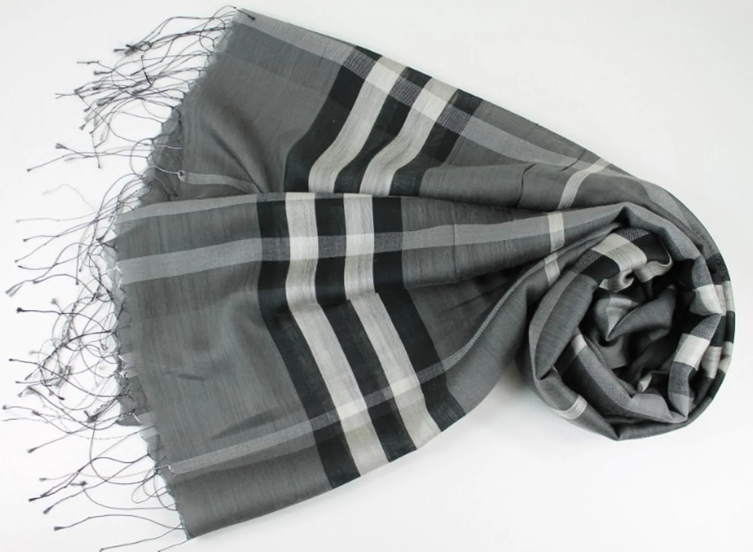 Cashmere Pashmina Group– Scarf,Scarves,Shawl,Wrap,Stole in Check/Plaid (Silk and Viscose)