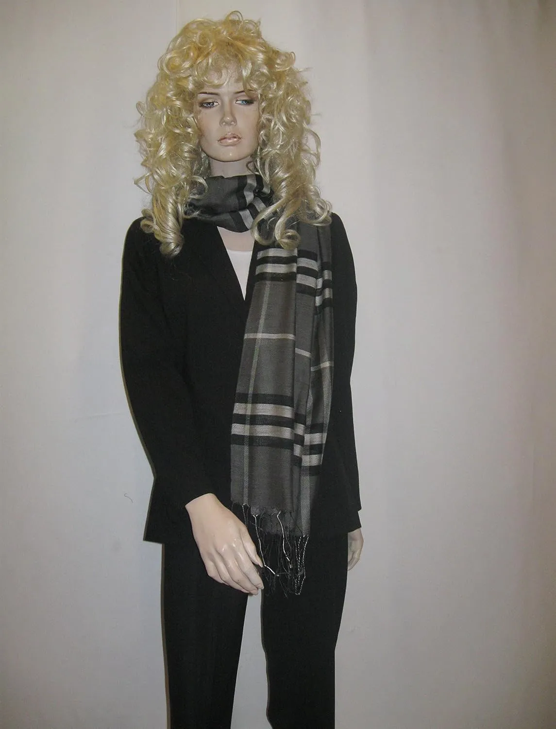 Cashmere Pashmina Group– Scarf,Scarves,Shawl,Wrap,Stole in Check/Plaid (Silk and Viscose)
