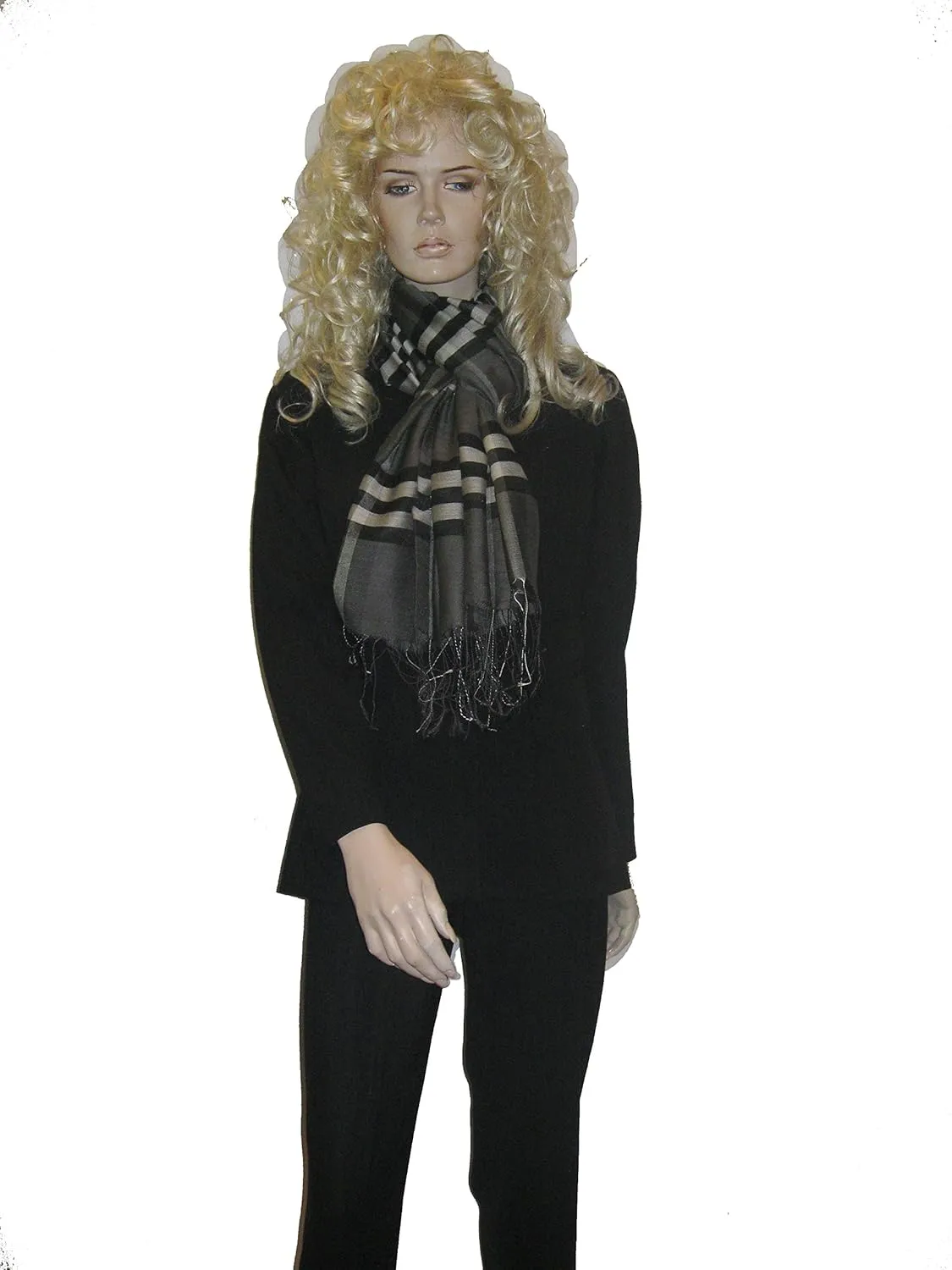 Cashmere Pashmina Group– Scarf,Scarves,Shawl,Wrap,Stole in Check/Plaid (Silk and Viscose)