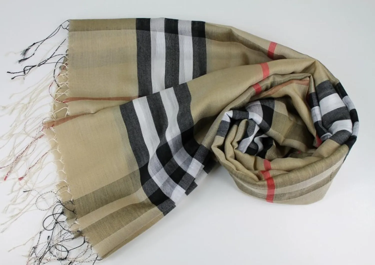 Cashmere Pashmina Group– Scarf,Scarves,Shawl,Wrap,Stole in Check/Plaid (Silk and Viscose)