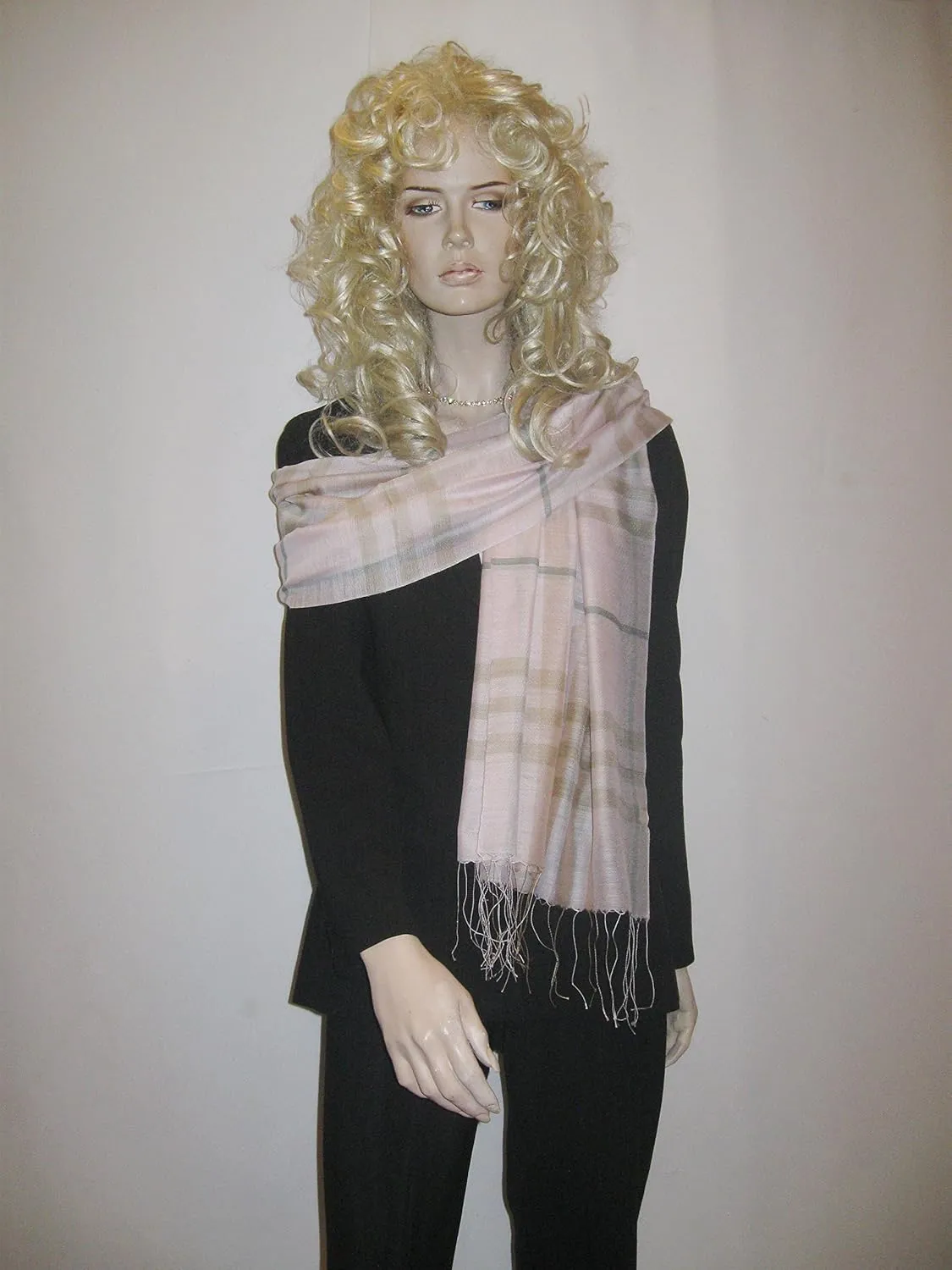Cashmere Pashmina Group– Scarf,Scarves,Shawl,Wrap,Stole in Check/Plaid (Silk and Viscose)