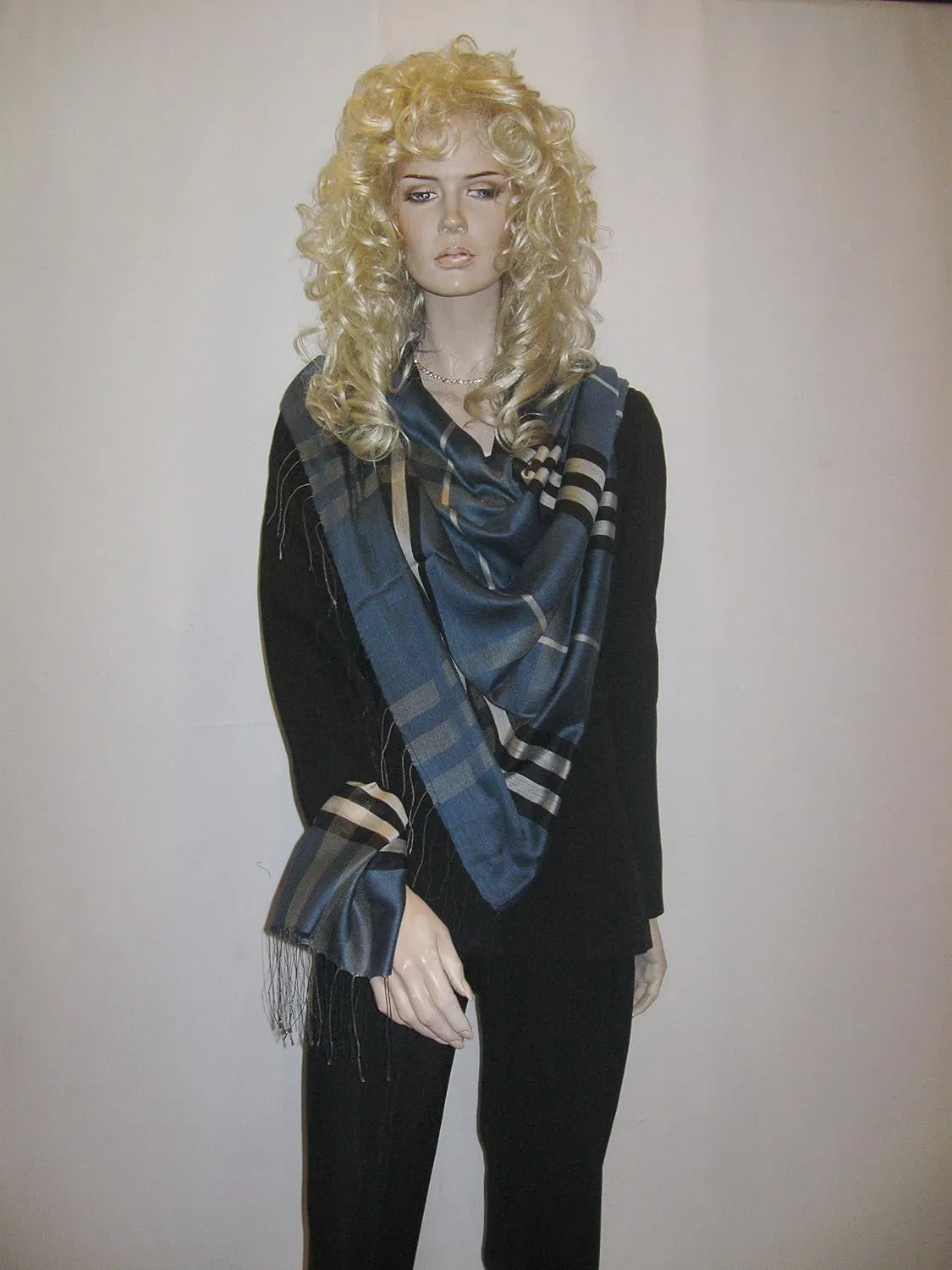 Cashmere Pashmina Group– Scarf,Scarves,Shawl,Wrap,Stole in Check/Plaid (Silk and Viscose)
