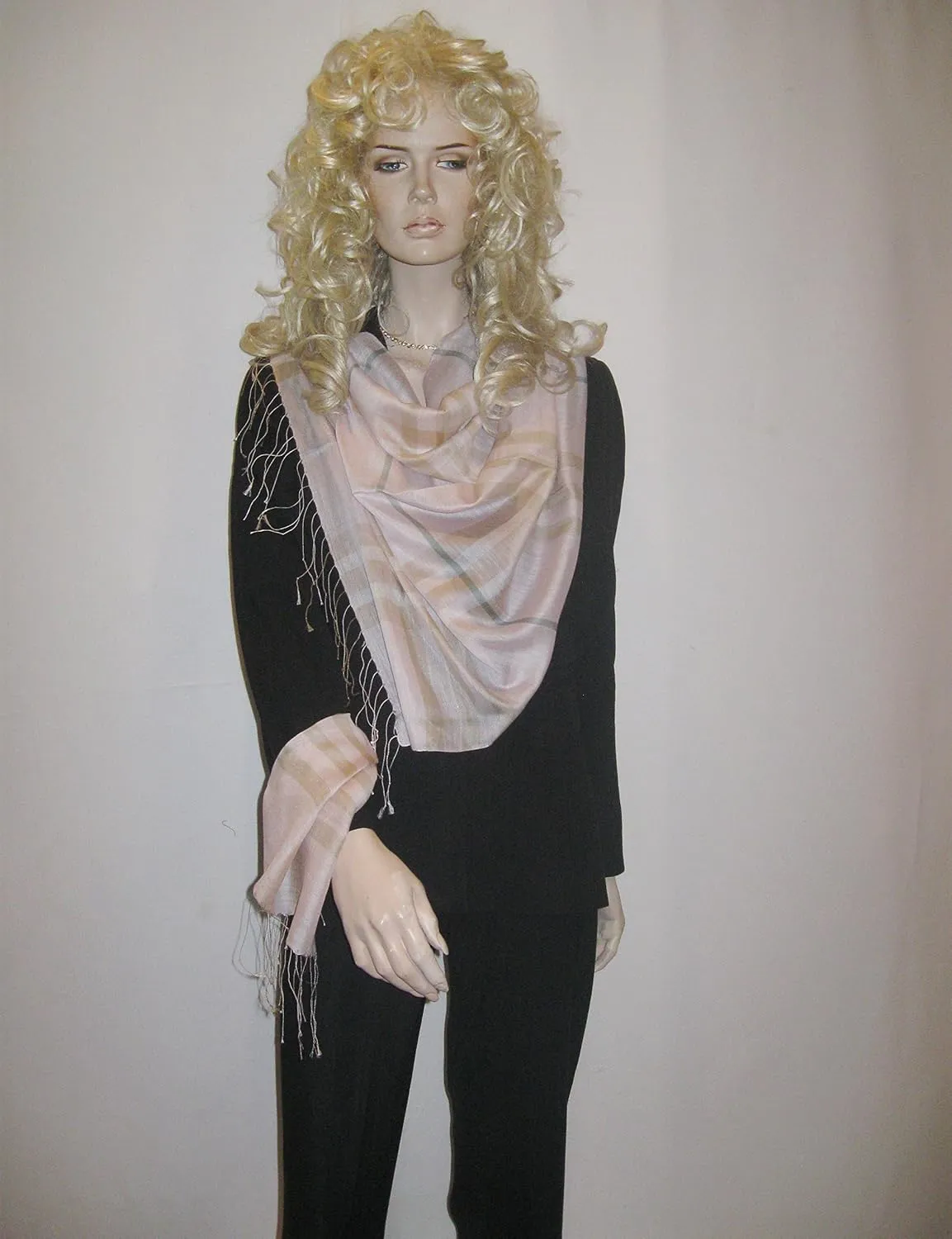 Cashmere Pashmina Group– Scarf,Scarves,Shawl,Wrap,Stole in Check/Plaid (Silk and Viscose)