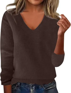 Cashmere Sweaters for Women Casual Long Sleeve Pullover Tops Merino Wool Sweaters Women Lightweight Knit Sweaters