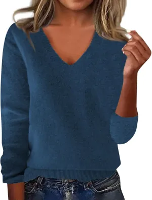 Cashmere Sweaters for Women Casual Long Sleeve Pullover Tops Merino Wool Sweaters Women Lightweight Knit Sweaters