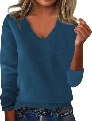 Cashmere Sweaters for Women Casual Long Sleeve Pullover Tops Merino Wool Sweaters Women Lightweight Knit Sweaters