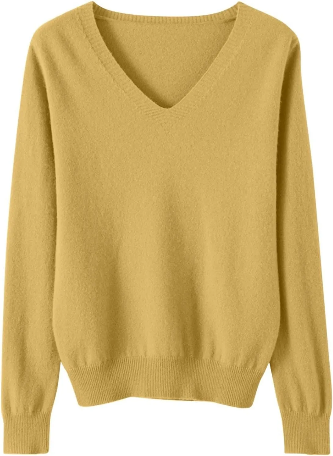 Cashmere Sweaters for Women V Neck Lightweight Knit Long Sleeve Shirts Soft Warm Pullover Tops Fuzzy Wool Sweaters