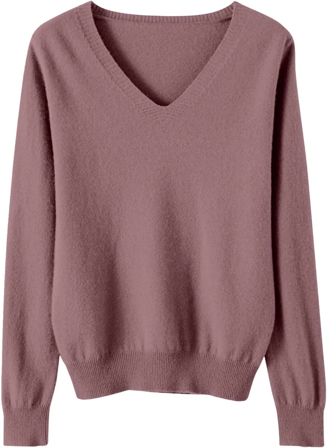Cashmere Sweaters for Women V Neck Lightweight Knit Long Sleeve Shirts Soft Warm Pullover Tops Fuzzy Wool Sweaters