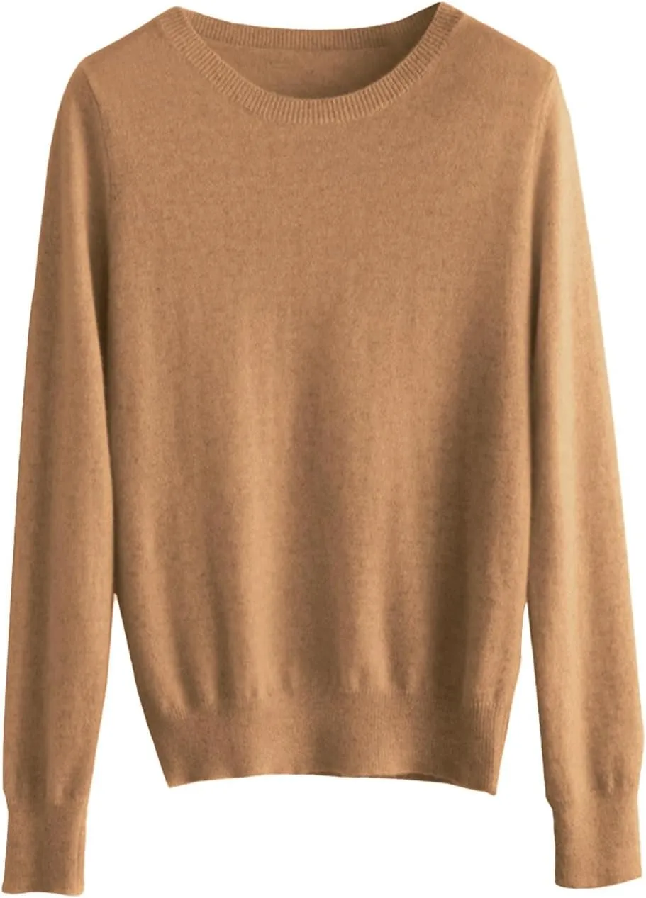 Cashmere Sweaters for Women Wool Blend Knit Sweater Long Sleeve Crewneck Pullover Sweater 2025 Trendy Spring Outfits